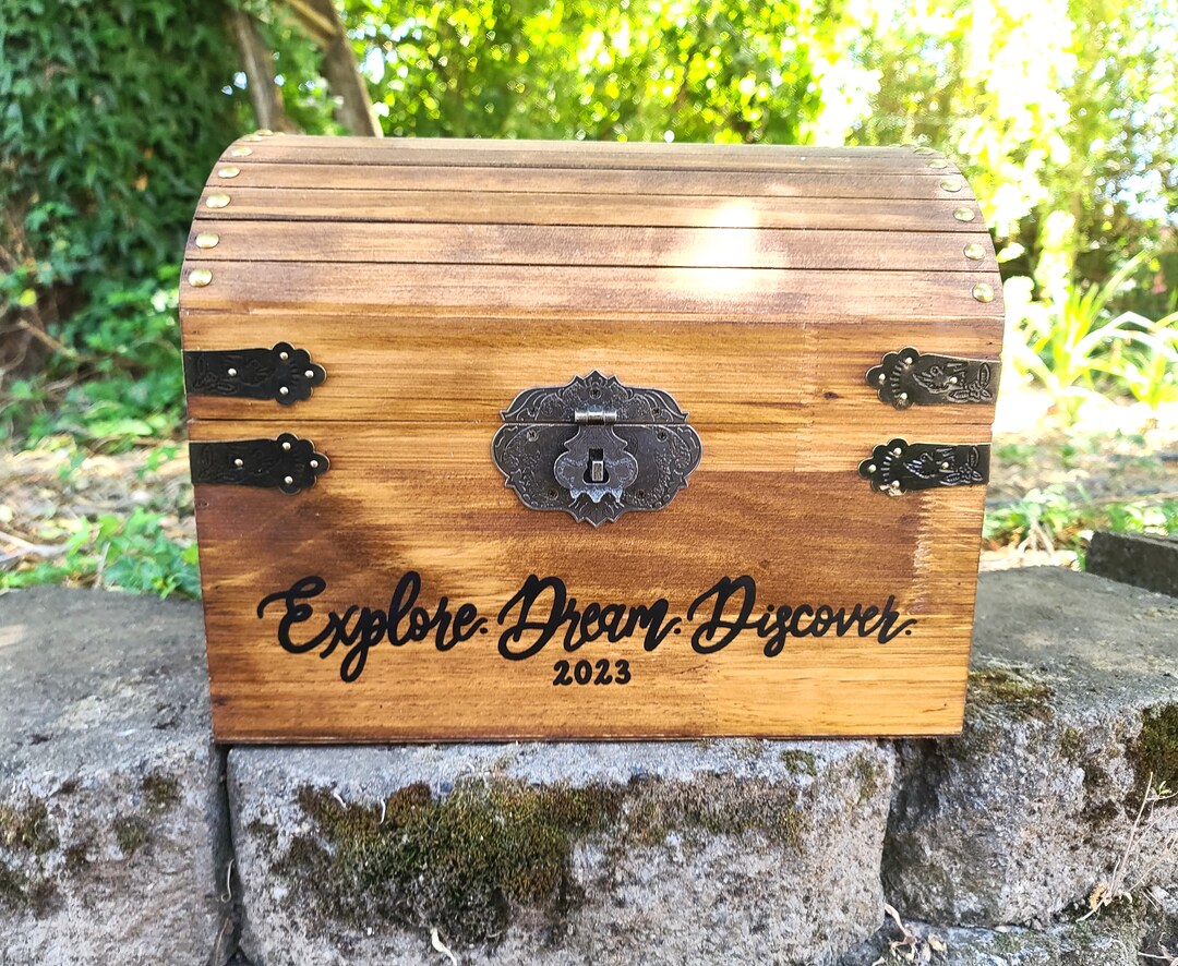 Personalized graduation card chest, keepsake gift for graduate, locking card box with lock, graduation party decor, class of 2026 | MakerPlace by Michaels Personalized graduation card chest, keepsake gift for graduate, locking card box with lock, graduation party decor, class of 2026 | MakerPlace by Michaels